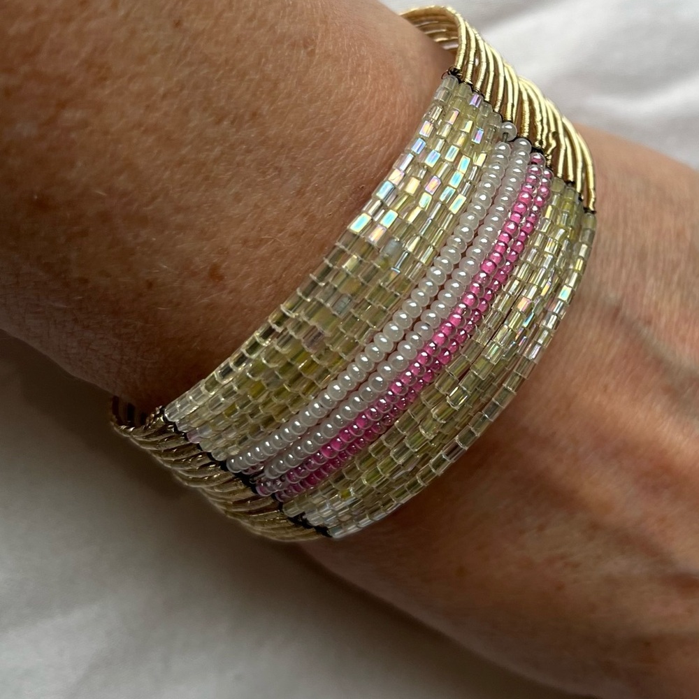 Gold and Pink Multi-Strand Bracelet
